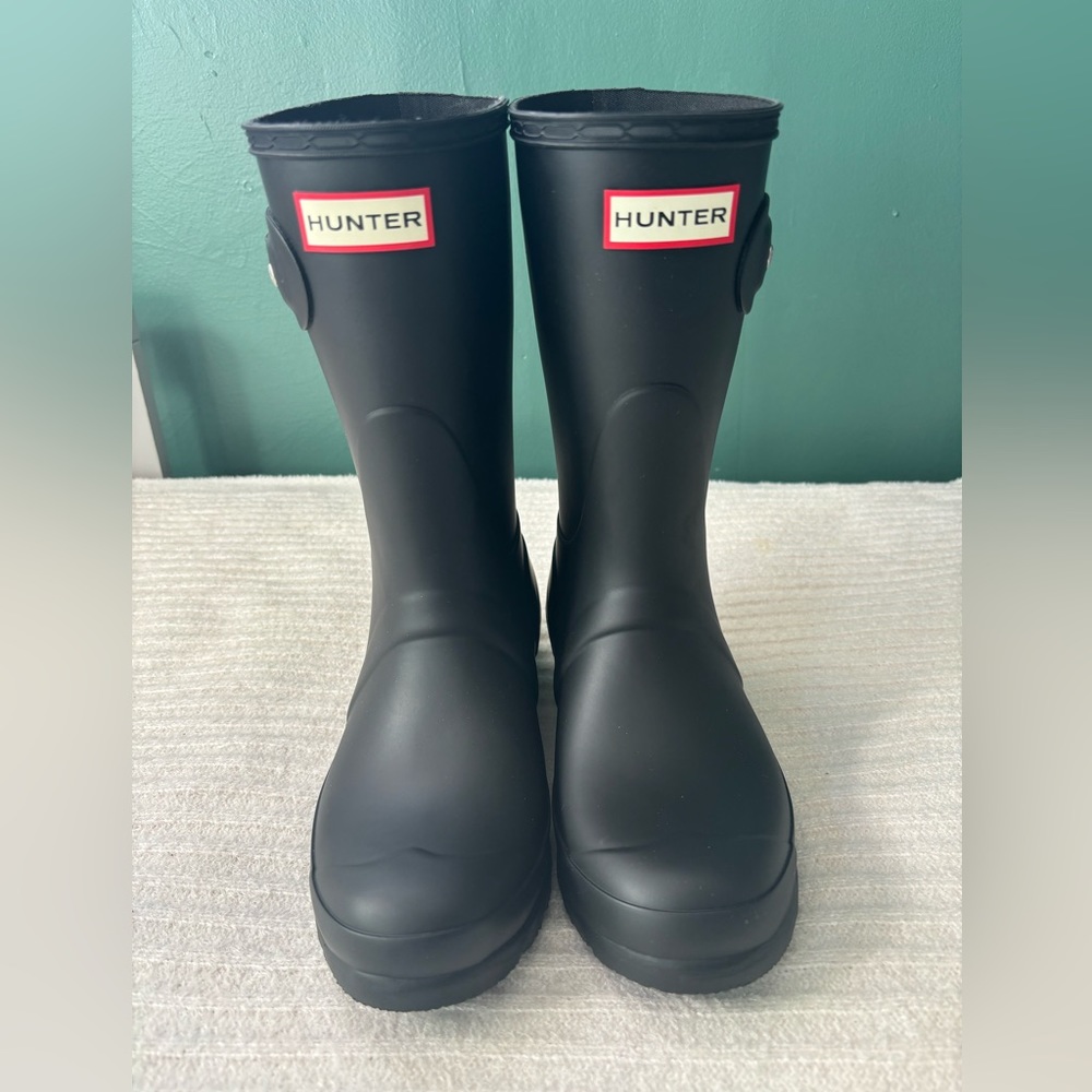 NWOB Hunter Women’s Original Short Boot matte black 6